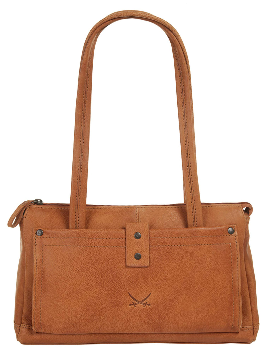 Sansibar Umhängetasche echt Leder Herren, Damen - 019708 Cognac, Cognac