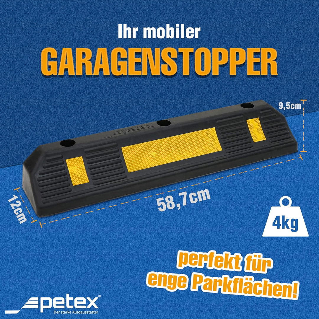 Petex 49010004 Garagenstopper mit Reflexionsstreifen nach ECE R 104 1 x Garagenstopper, 1 x Garagens