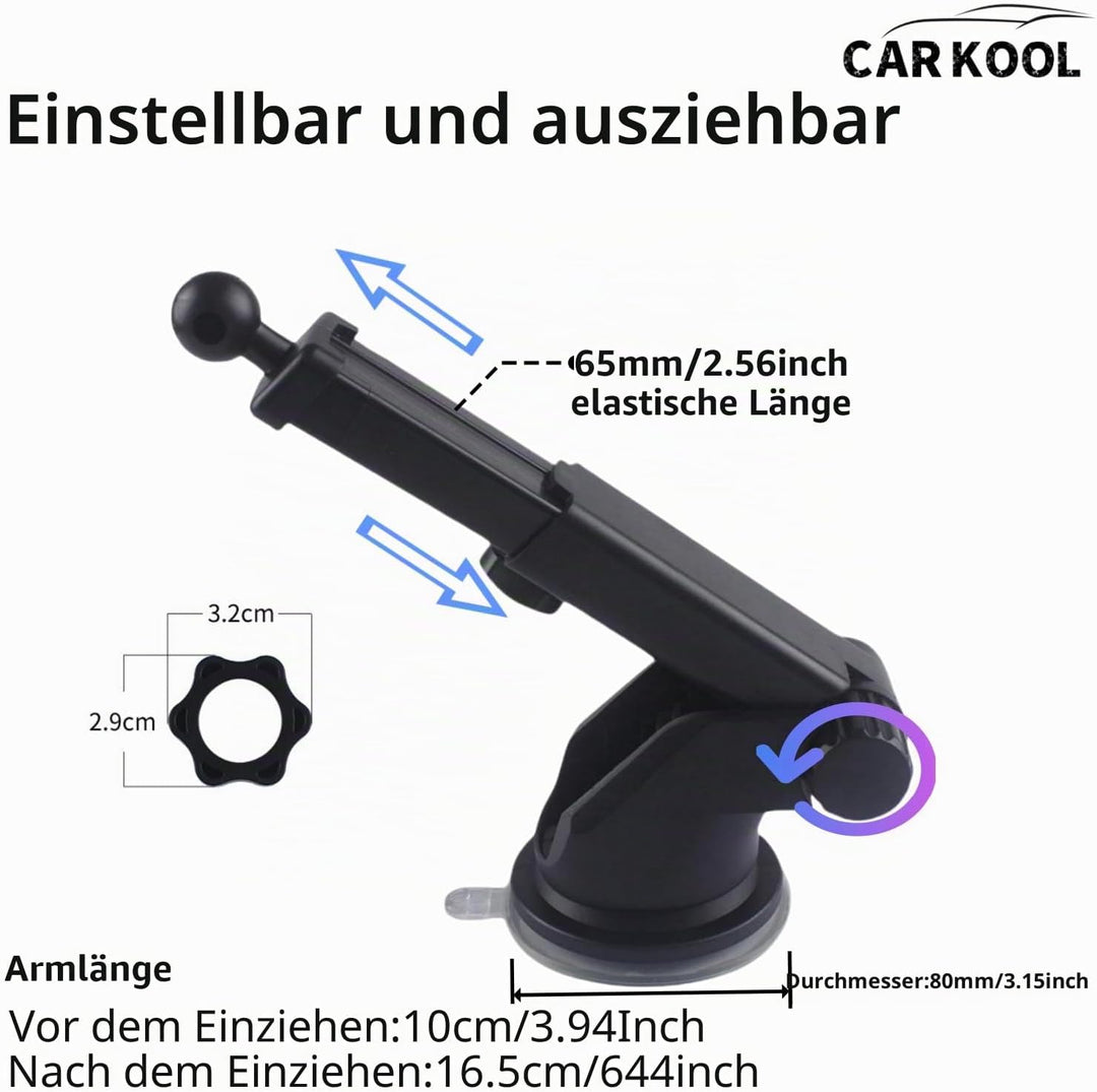 Saugnapfhalterung für CarPlay Display, 360° Drehbare Armaturenbrett Carplay Halterung Auto, 17 mm Ku