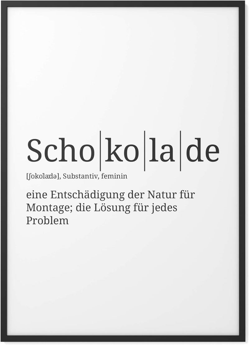 Papierschmiede® Definition: Schokolade, DIN A1 (59x84 cm), XXL Poster für Wohnzimmer, Schlafzimmer,