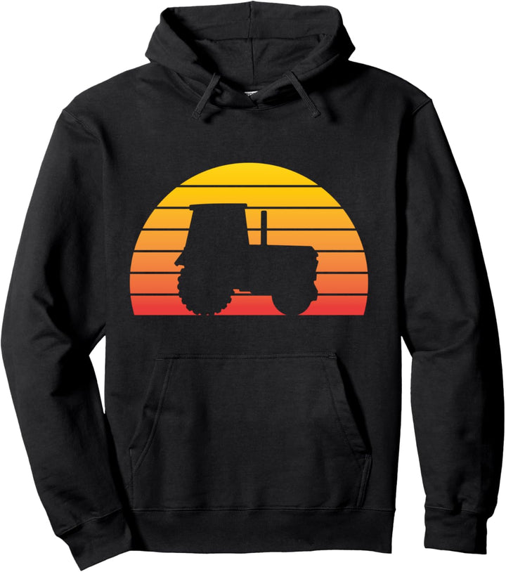 Traktor Sonnenuntergang Landwirtschaft Grafik Pullover Hoodie