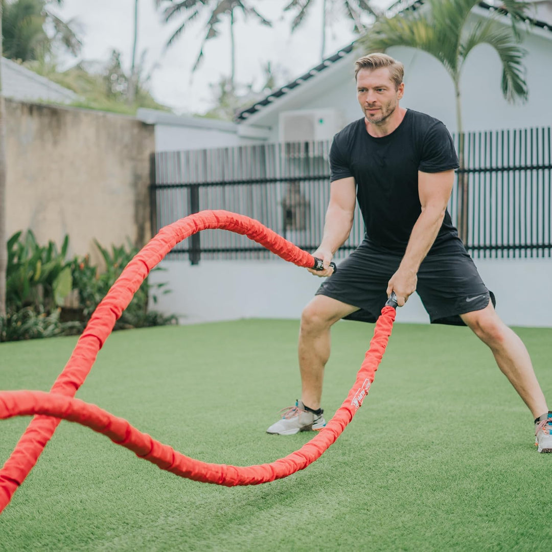Battle Rope, 38mm/50mm, 9m/12m/15m, Schutzhülle, Wandanker, Workout Instruction Poster 50mm x 15m Sc