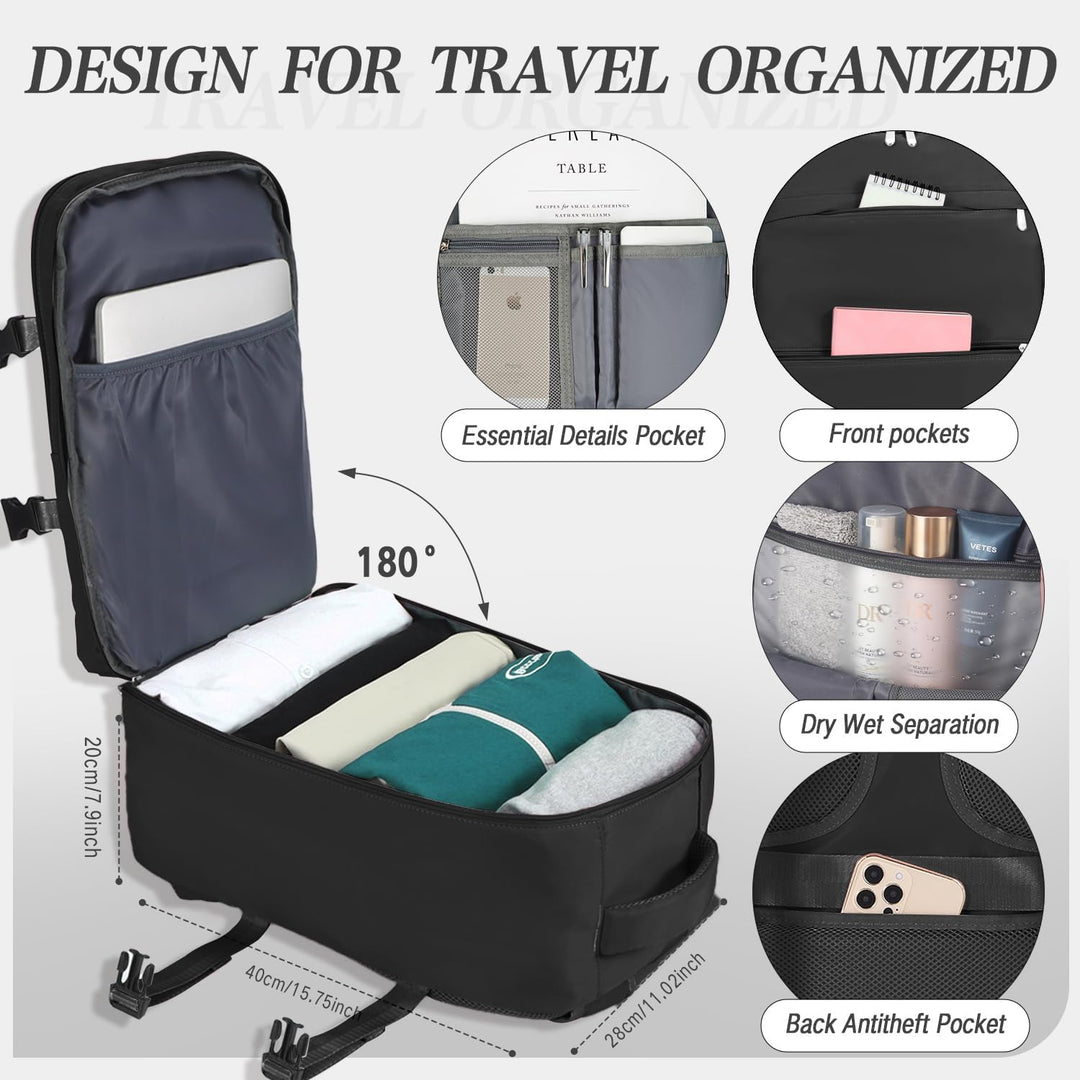 xlodea Für Ryanair Handgepäcktaschen 40 x 20 x 25 cm unter dem Sitz, Tasche Flugzeug Reiserucksack C