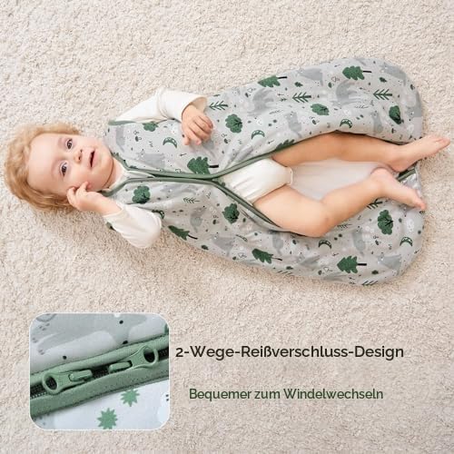 Yoofoss Baby Schlafsack Winter 100% Baumwolle 2.5 TOG Warm Baby Winterschlafsack Herbst Weich Babysc