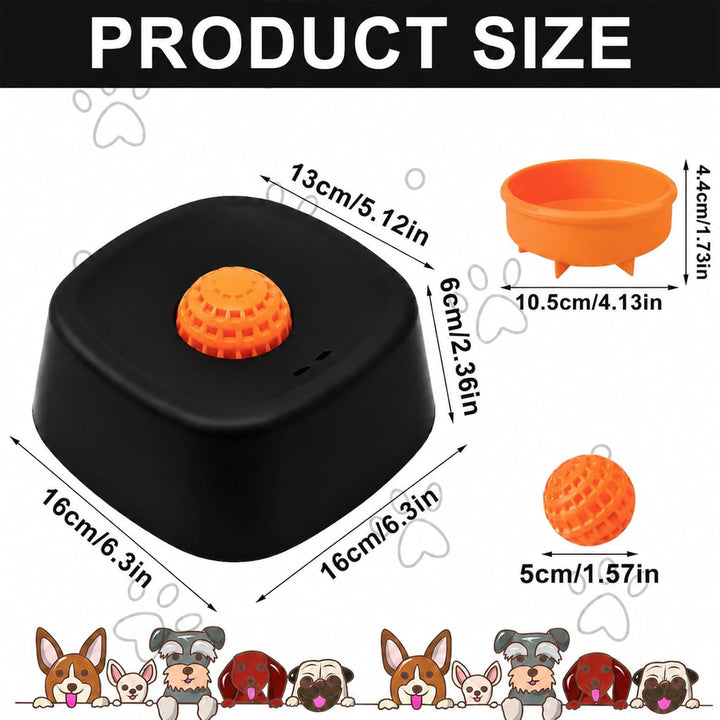 Schleckball Hund Leckspielzeug, Schwarz | Lick Bowl mit Rollball, Interaktives Hundespielzeug, Rutsc