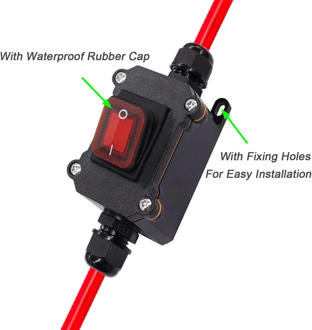 DC12V Inline Drahtschalter DC12-24V DPST Dual-Seiten Verkabelungsschalter für Motorrad und Auto EIN/