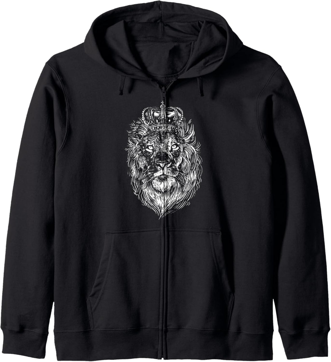 Tiger König Löwe Krone Geschenk Tiger trägt eine Krone Kapuzenjacke