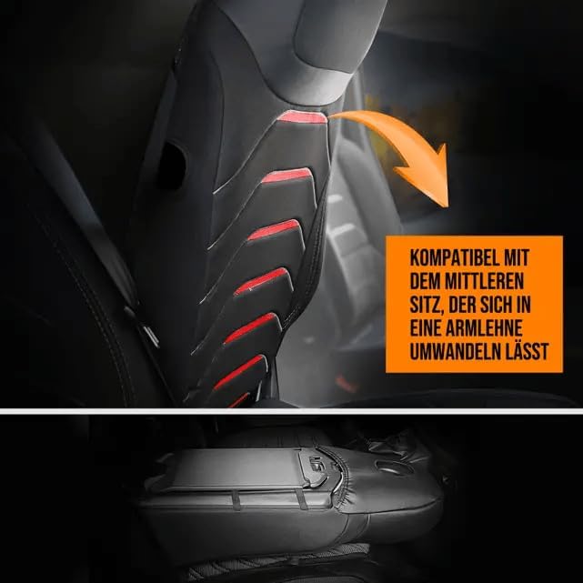 Autositzbezüge Universal 2+1 für Renault Trafic 3 - OPEL Vivaro B (2014-2018), FIAT Talento(2016-202