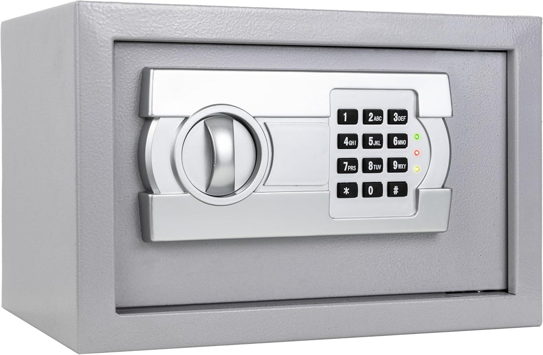 Silvergear® Elektronicscher Tresor mit Zahlencode | Mini Elektronischer Safe | Mini Stahlsafe mit Co