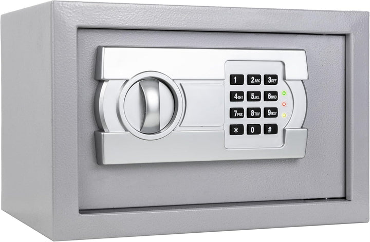 Silvergear® Elektronicscher Tresor mit Zahlencode | Mini Elektronischer Safe | Mini Stahlsafe mit Co