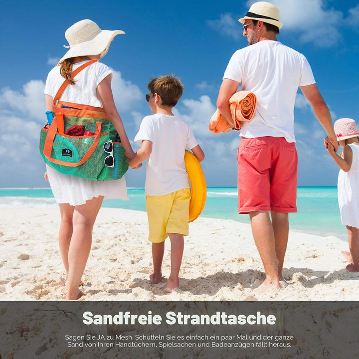 Red Suricata Ra-rso-lamebeba1 Netz-Strandtasche Türkis/Orange, Türkis/Orange