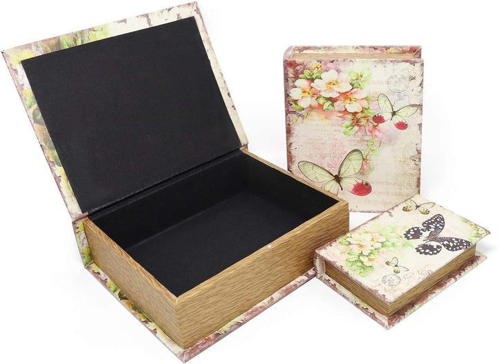Jolitac 3er Buchattrappe Box Set, Hohles Buch mit Geheimfach, Vintage Buchversteck Getarnte Buchtres