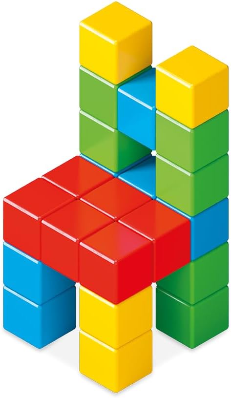Geomag 148, Magicube Free Building Full Color - 24 Magnetwürfel für Konstruktionen, Baukasten Lernsp