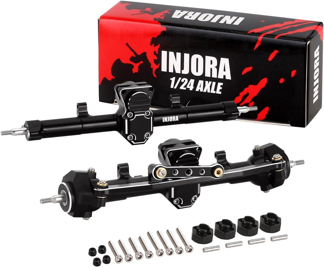 INJORA RC Vorder Hinter Achse CNC Aluminium Verlängert 4mm für 1/24 RC Crawler Axial SCX24 Deadbolt