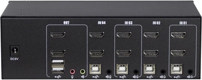 Inter-Tech IPC KVM Switch AS-42HA HDMI, Metall, Schwarz