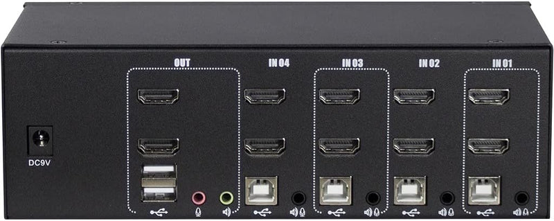 Inter-Tech IPC KVM Switch AS-42HA HDMI, Metall, Schwarz