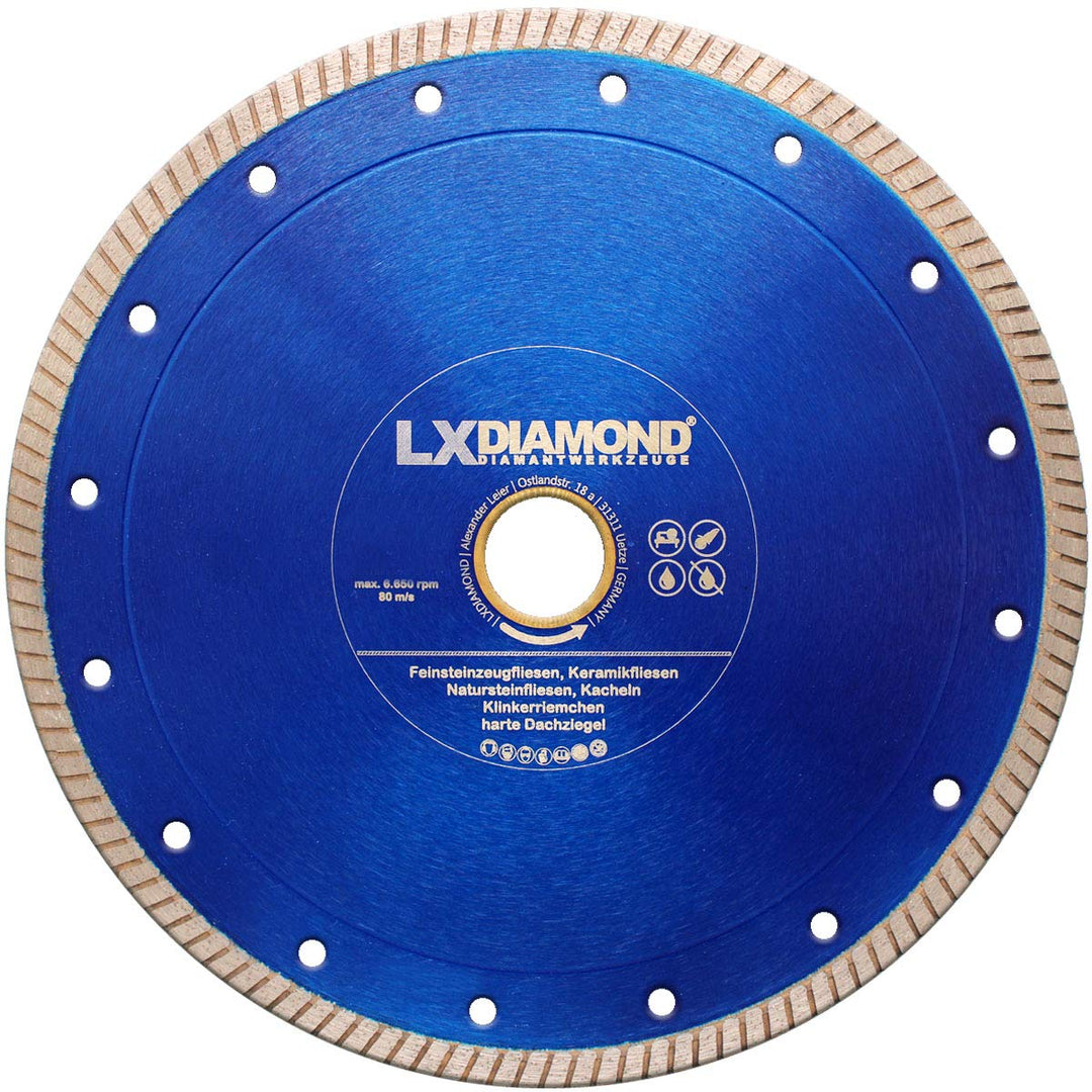 LXDIAMOND Diamant-Trennscheibe 230mm x 25,4mm Premium Diamantscheibe für Fliesen Feinsteinzeug Boden