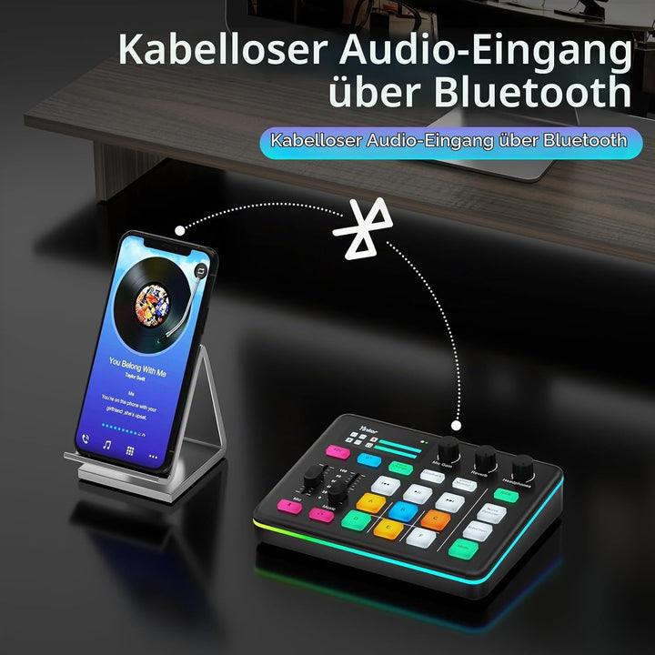 Gaming Audio Mixer Professioneller RGB Audio Soundmixer für Streamer und Content Creator 6 Benutzerd