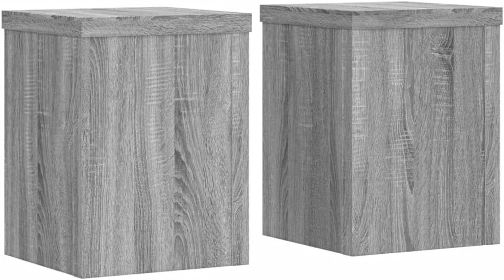 Pflanzenständer 2 STK. Grau Sonoma 15x15x20 cm Holzwerkstoff Pflanzenregal, Blumenregal Indoor/Outdo