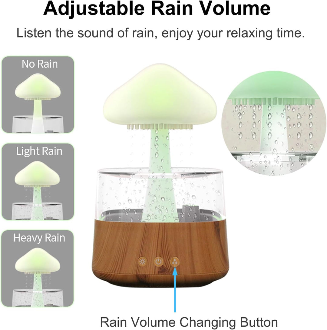 Luftbefeuchter 450 ml, Luftbefeuchter in Regenwolkenform mit 3 Regen-/Nebelmodi und 7 Nachtlichtern,