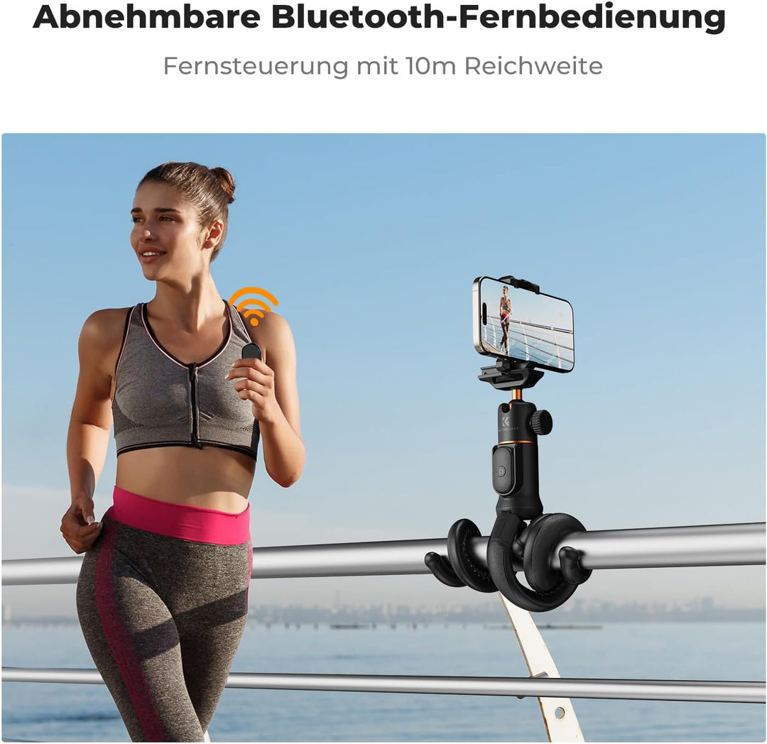 Handy Stativ,K&F Concept Flexibles Stativ für Smartphone & Kamera,MS29 Einziehbarer Selfie Stick,Min