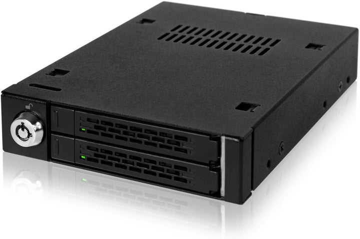 ICY DOCK Wechselrahmen für 2X 2,5 Zoll (6,4cm) SATA SSD/HDD in 1x 3,5 Zoll (8,9cm) - Vollmetall Toug