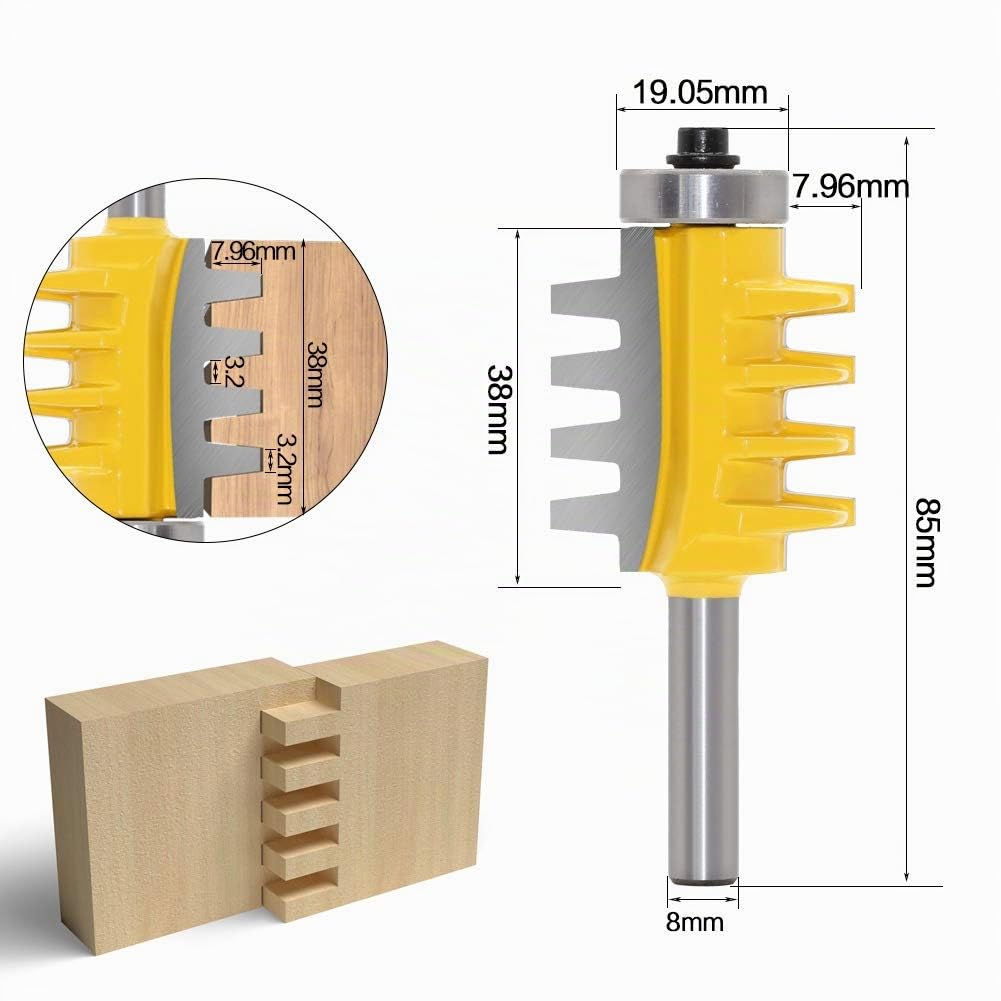 8mm Schaft Fingergelenk Fräser Bit Hartmetall Rostschutzwerkzeug zum Gravieren von Maschinen Holzfrä