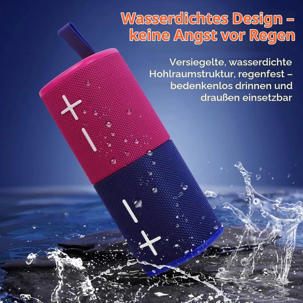 2-in-1 Split-Magnet-Bluetooth-Lautsprecher, Farbblockierung, wasserdicht, doppelt teilbar, kabellos,