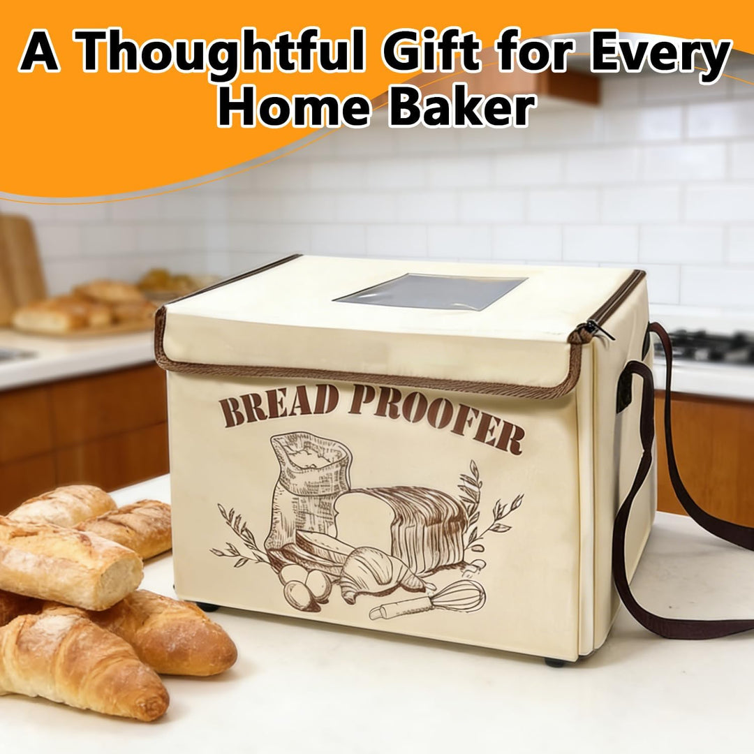 Brot Gärbox Sauerteig mit Heizung, Faltbare Elektrischer Brot Gärschrank mit Einsteckbarem NTC Tempe