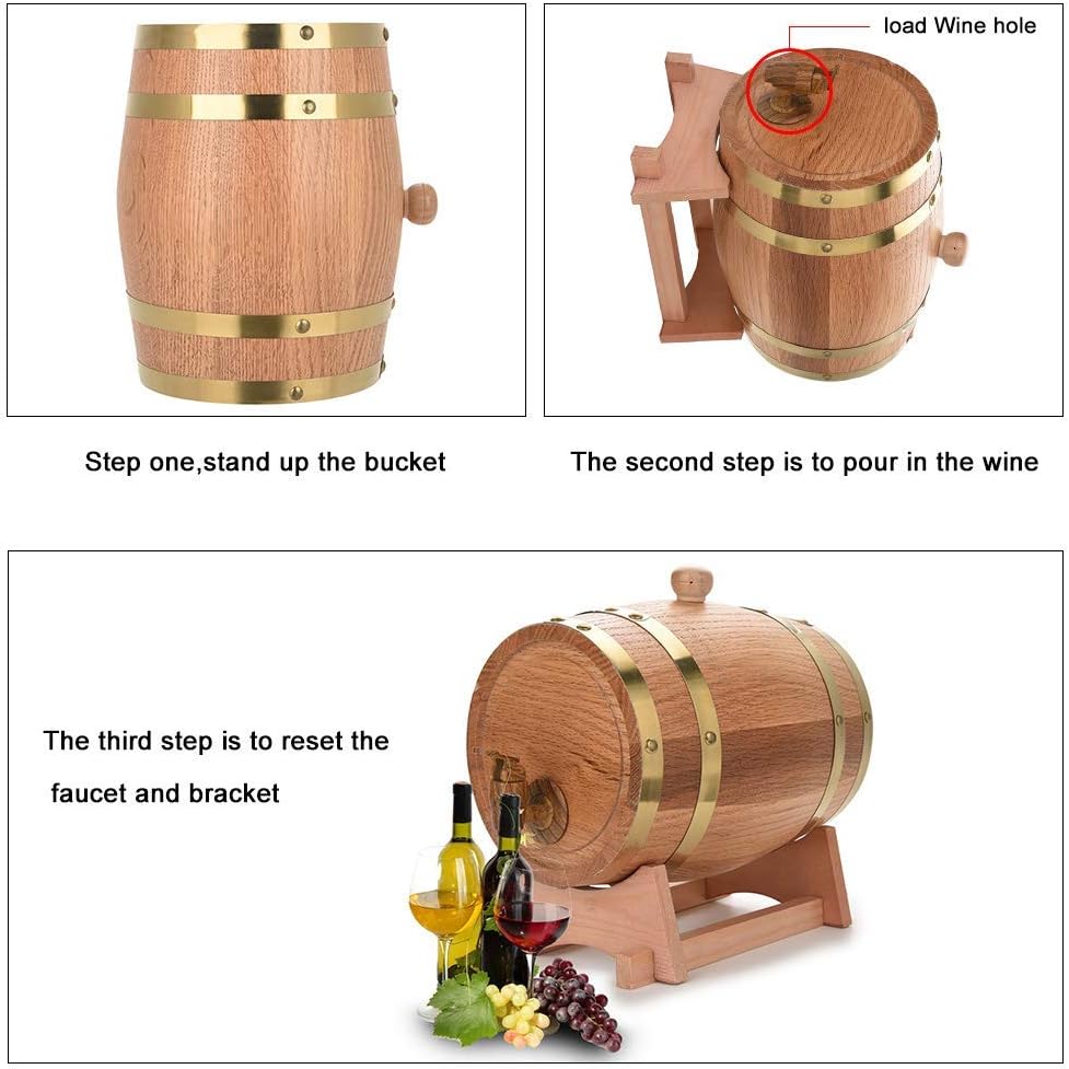 Weinfass aus Eichenfass, personalisierbar, 10 l, Vintage-Stil, für Whisky, Bourbon, Tequila, Rum, he