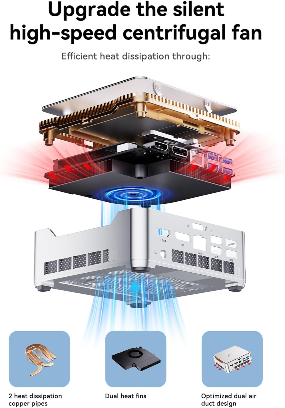 NiPoGi Hyper H2 Mini PC W-11 Pro, Ιntel Core i9-11900H(8C/16T, bis zu 4,90 GHz), 32 GB (2 x 16GB) DD