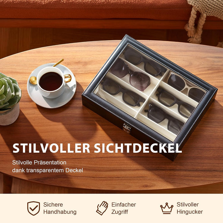 CO-Z Brillenbox Brillenaufbewahrung Brillen Aufbewahrungsbox Sonnenbrillen Case von 8 Brillen Sonnen