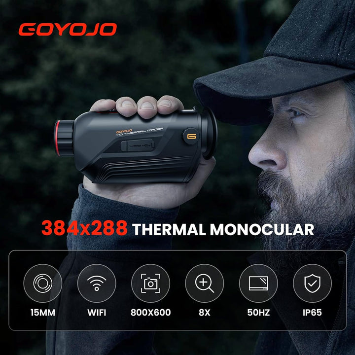 GOYOJO Wärmebild-Monokular, 384x288(50Hz) @17μm Infrarot-Nachtsichtdetektor mit Langer Batterieleben