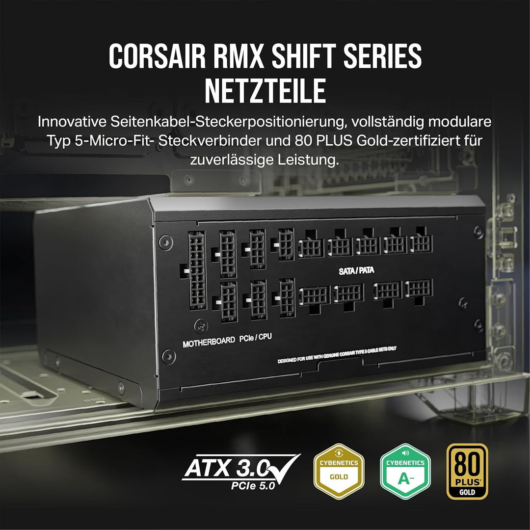 Corsair RM1200x Shift Vollmodulares ATX-Netzteil - Modulare Seitenschnittstelle - ATX 3.0- & PCIe 5.