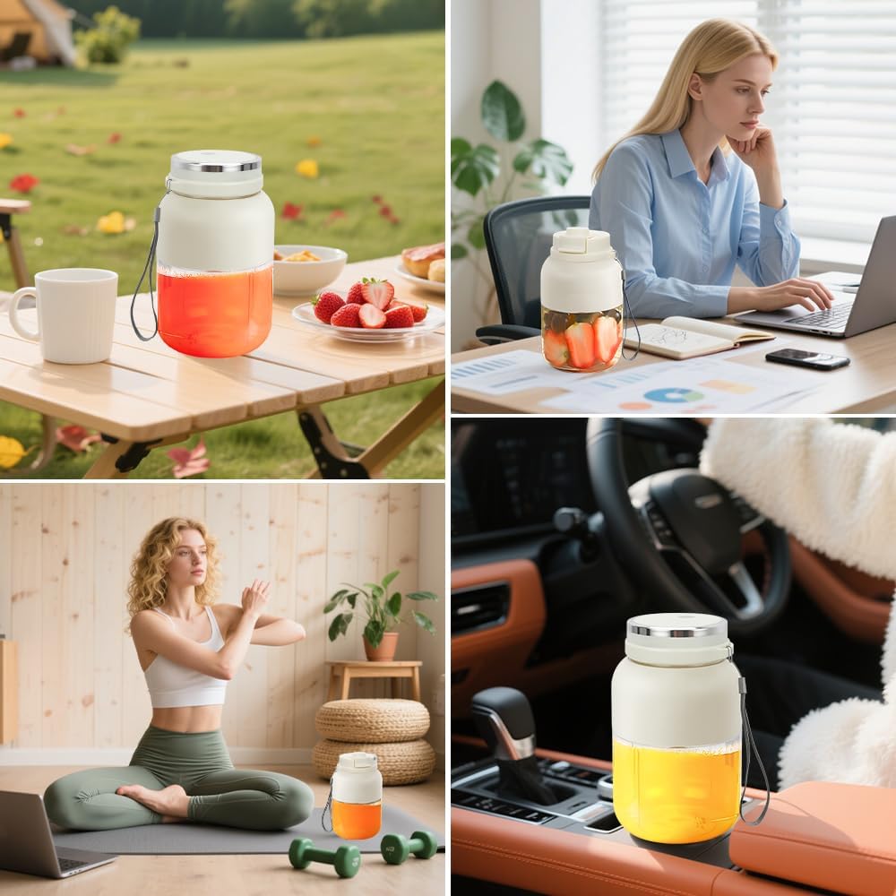 Ubdrud Mixer Smoothie Maker, 1300ml Mini Tragbarer Blender, Entsafterbecher Mixer für Smoothies und