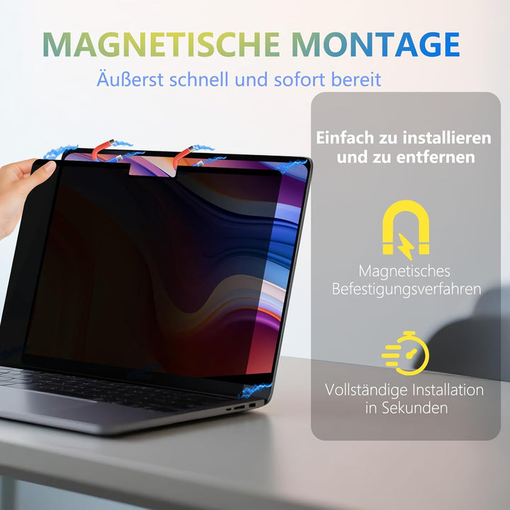 Dabernur Magnetischer Blickschutzfilter für MacBook Pro 13 Zoll (2018-2021, M1), MacBook Air 13 Inch
