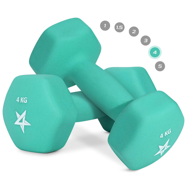 Yes4All Neopren Hanteln Set Gewichte, 2er-Sets, 1kg, 1.5kg, 2kg, 3kg, 4kg, 5kg, Dumbbells Set für Kr
