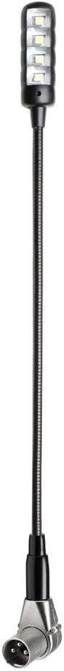 ah Stands SLED1ULTRAXLR3AC Gewinkelte 3-polig XLR Schwanenhalsleuchte mit 4 COB LEDs und Farbwahl sc