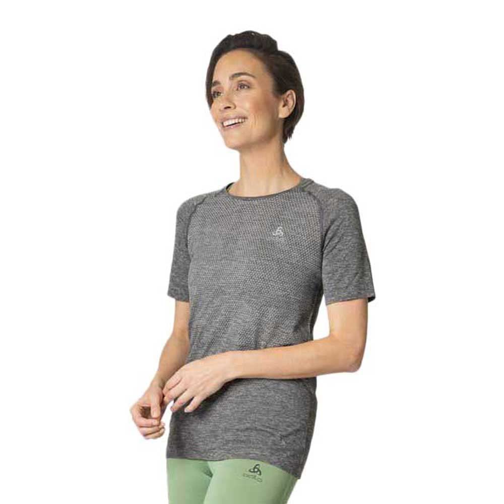 Odlo Damen Essentials Seamless_313941 Kurzarm Laufshirt (1er Pack), XS Stone Grey Melange