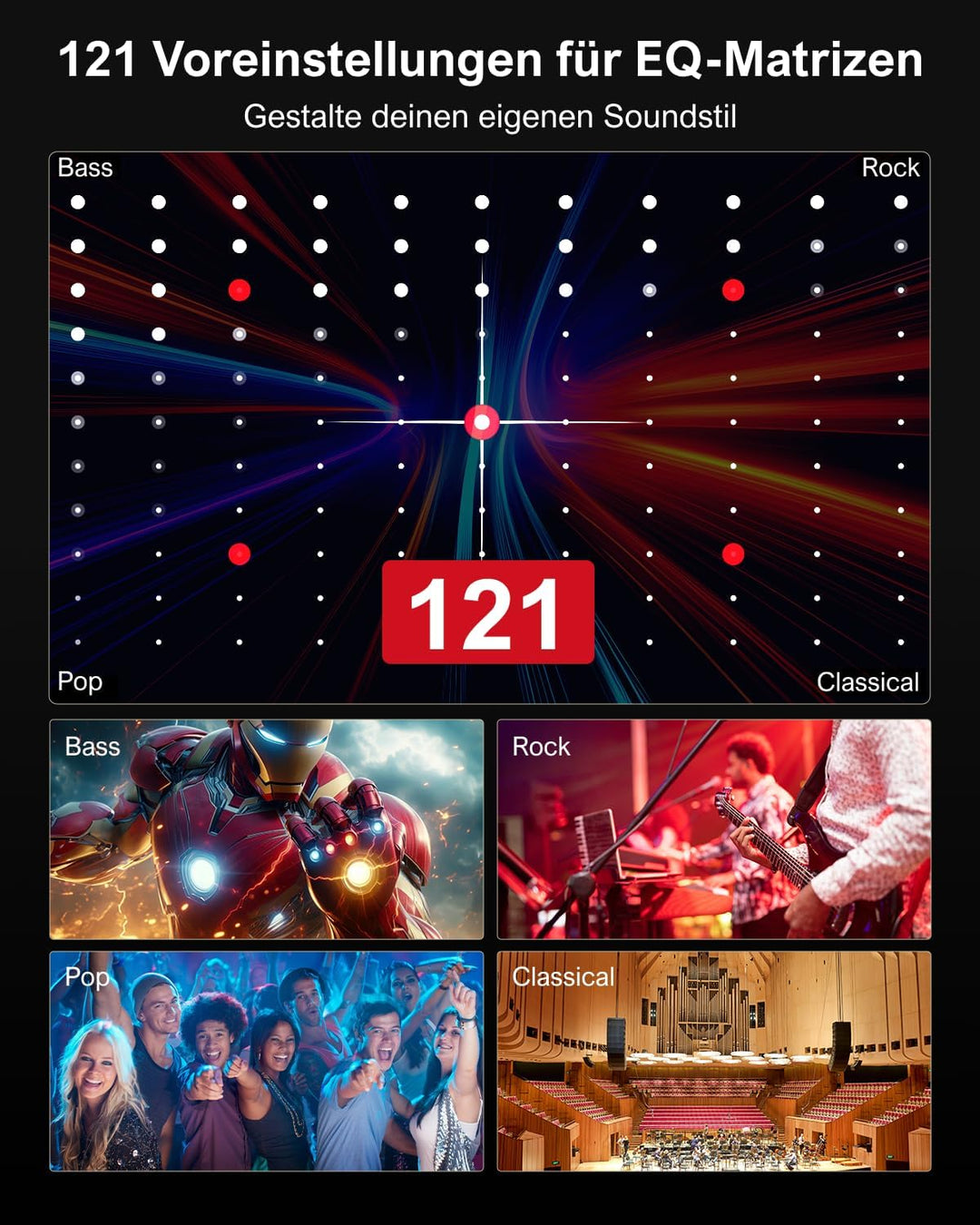 ULTIMEA 7.1ch Soundbar für TV Geräte, Surround Sound System für Heimkino mit App Steuerung, 4 Surrou