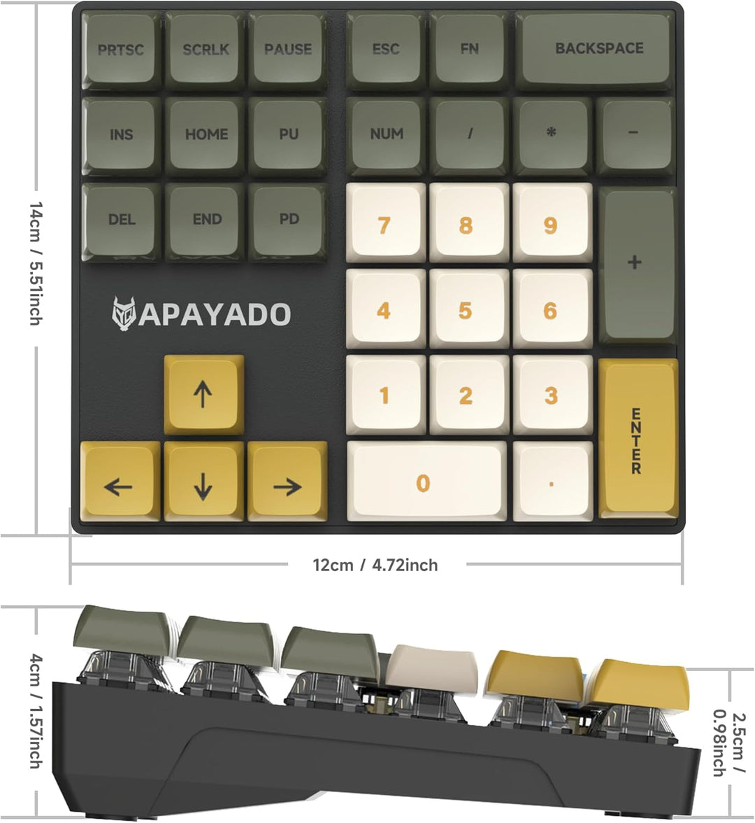 Sikai Mechanisches Numpad - Roter Schalter(Red Switch) - USB A Kabelgebunden - 33 Tasten RGB Keypad