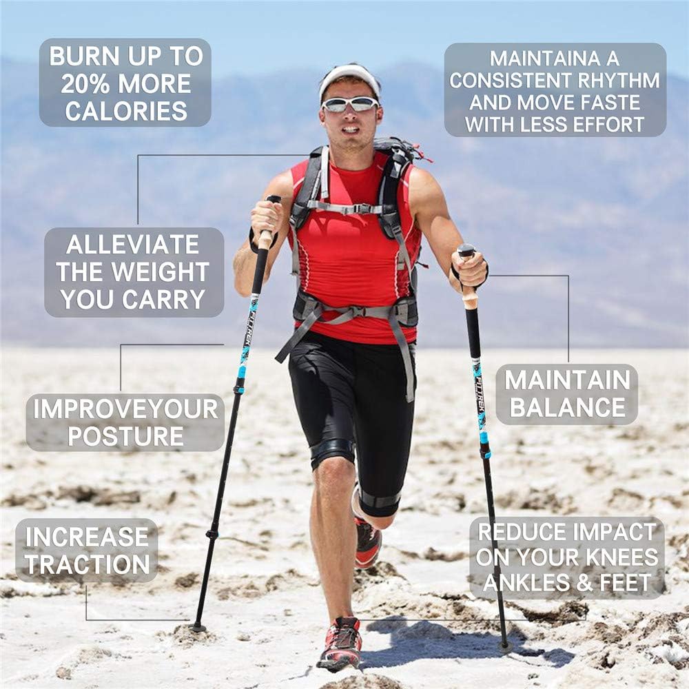 FitTrek Wanderstöcke - Trekkingstöcke Kork - Walking Stöcke Teleskop - Nordic Walking Stock Verstell