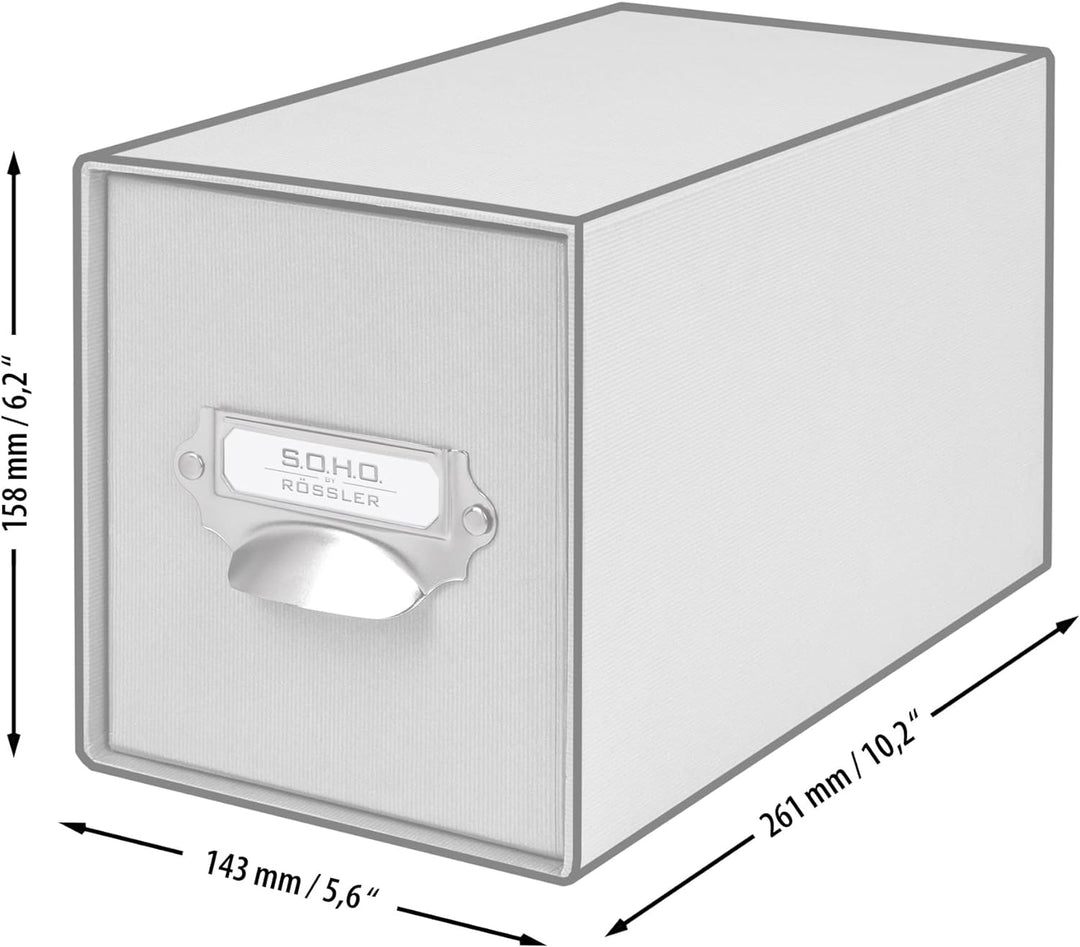 Rössler 1327452700 - S.O.H.O. Aufbewahrungs CD-Schubladenbox, mit beschriftbarem Einsteckschild und
