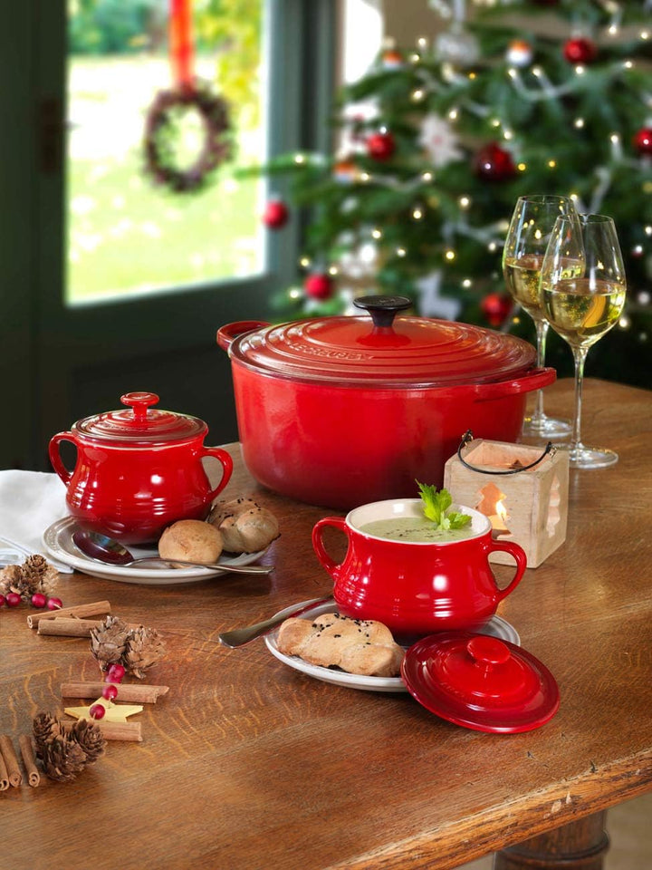 Le Creuset Suppenterrinen 2er-Set, je 600 ml, Steinzeug, Kirschrot