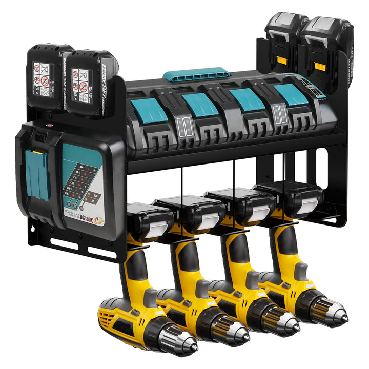 JYiuog Werkzeugspeicher Wandhalterung,Werkzeugregal für Makita Ladegerät DC18SF DC18RC,18V/14.4V Akk