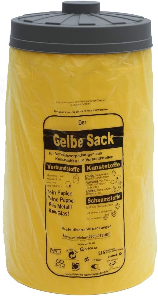 keine zerrissenen gelben Säcke - Sacktonne mit Deckel - Ständer - Einfüllhilfe für Müllsackständer