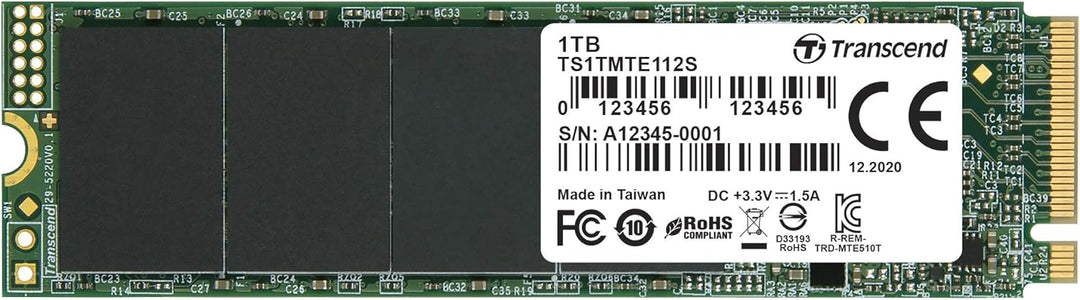 Transcend 110S 1TB Interne M.2 PCIe NVMe SSD 2280 PCIe NVMe 3.0 x4 TS1TMTE112S Classic