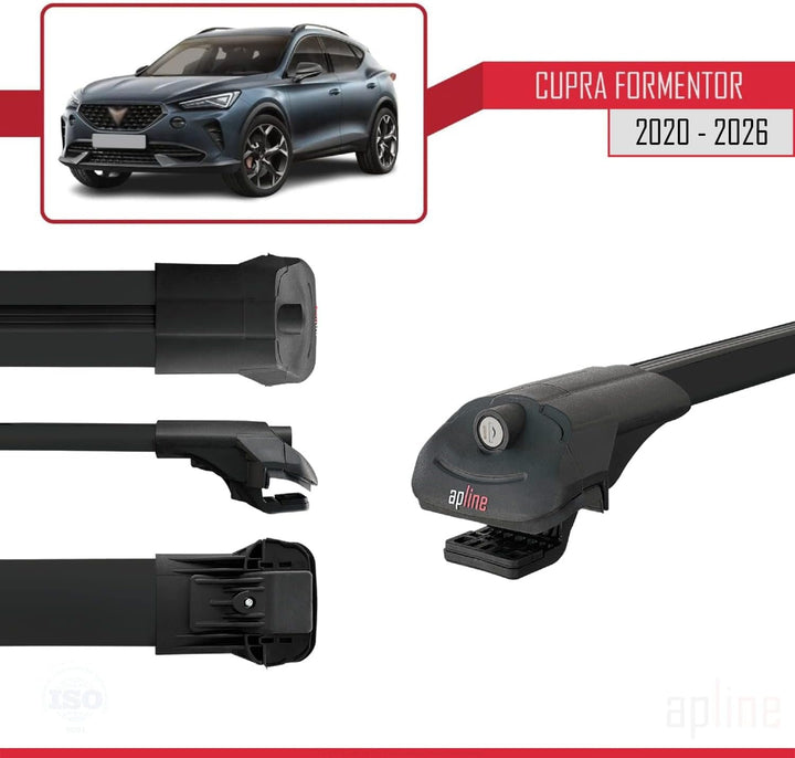 Apline Kompatibel mit Cupra Formentor 2020-2024 Relingträger ACE-1 Dachträger Gepackträger SCHWARZ