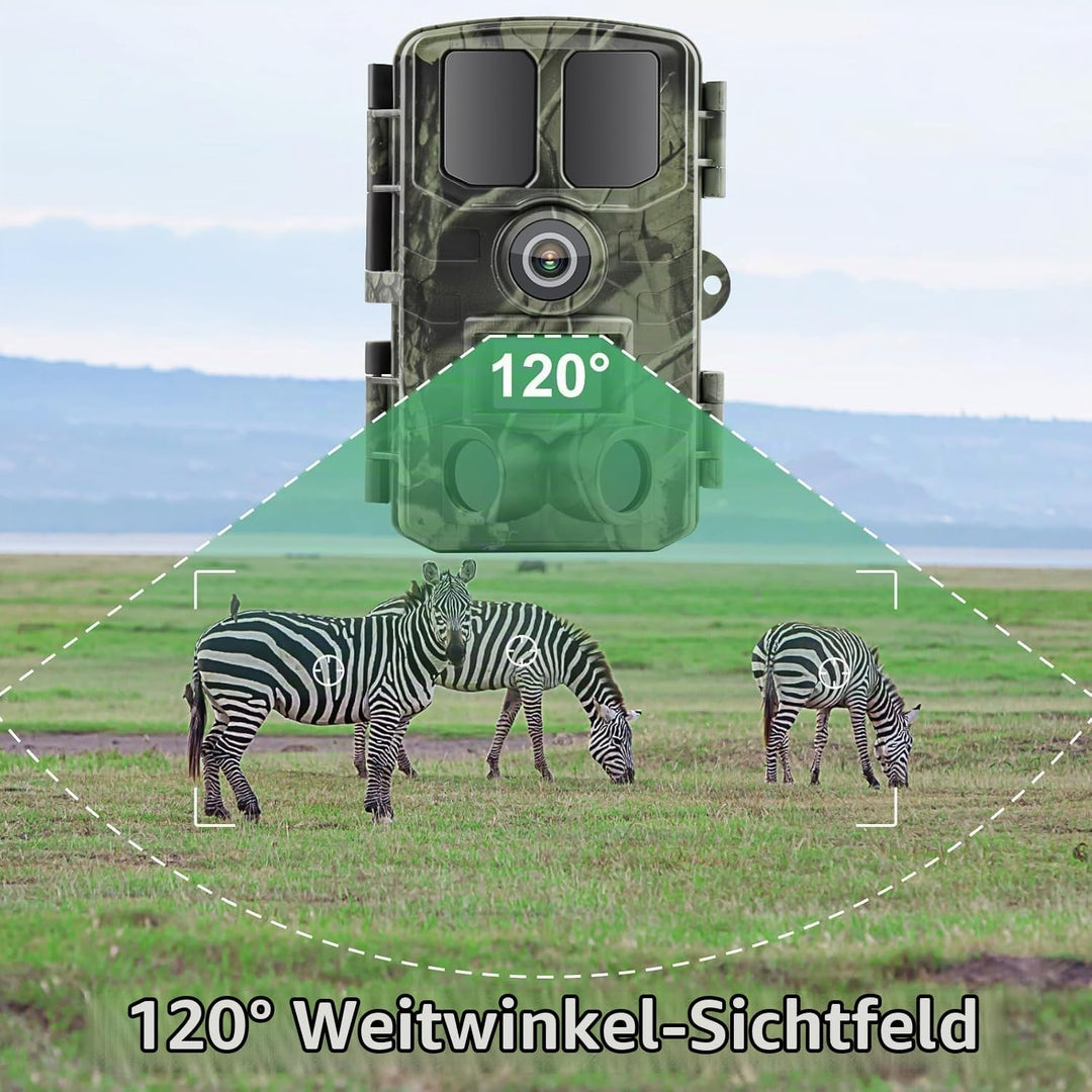 Wildkamera 4K, 48MP Ultra HD Video Wildkamera mit Handyübertragung App, WLAN Wild-Kamera mit Bewegun