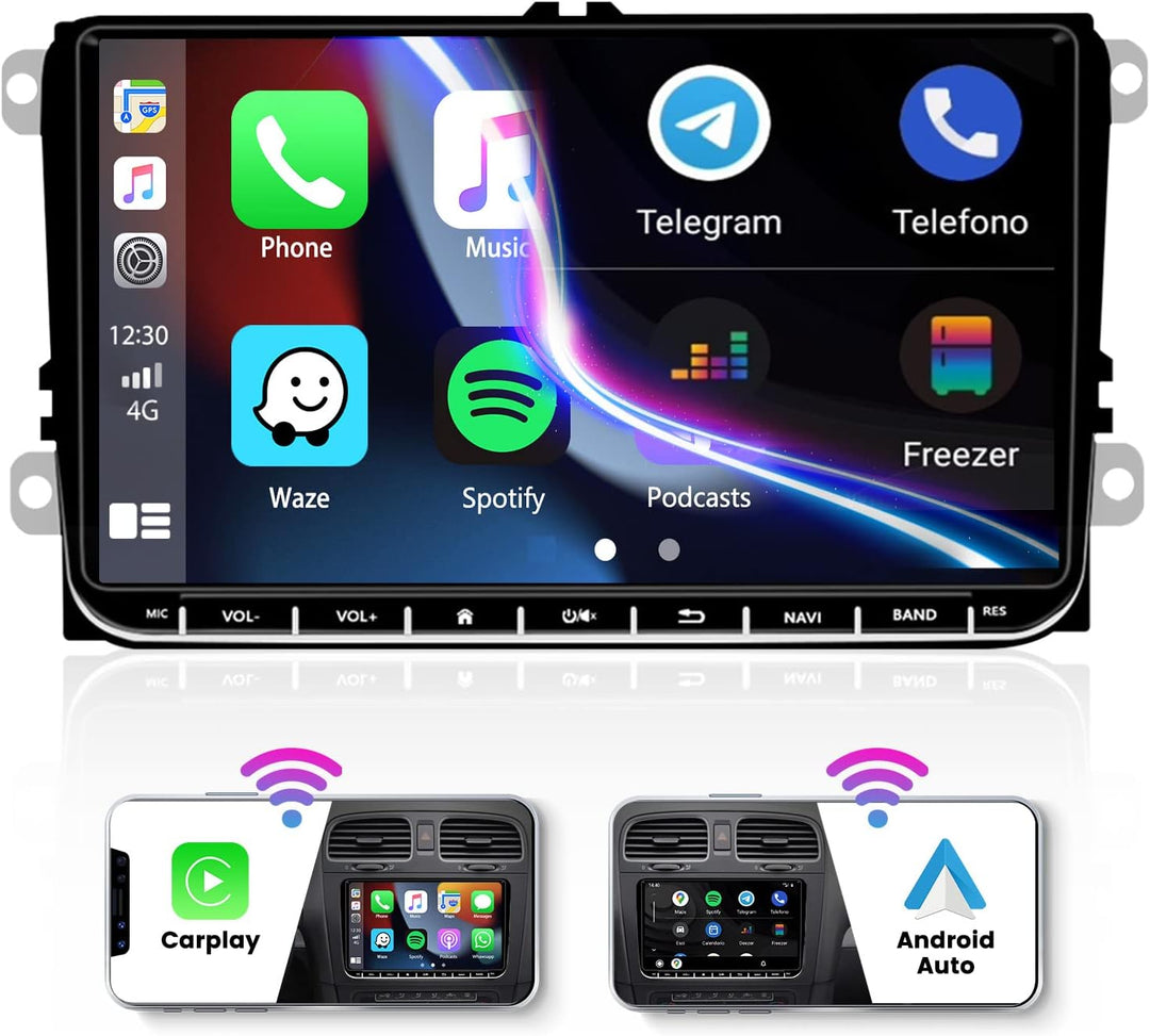 Hikity 9 Zoll Touchscreen Android Autoradio für VW Golf 5 Golf 6 Passat Polo Tiguan Caddy mit CarPla